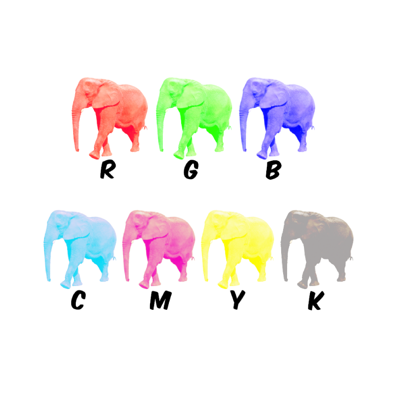 Elefantes RGB e CMYK